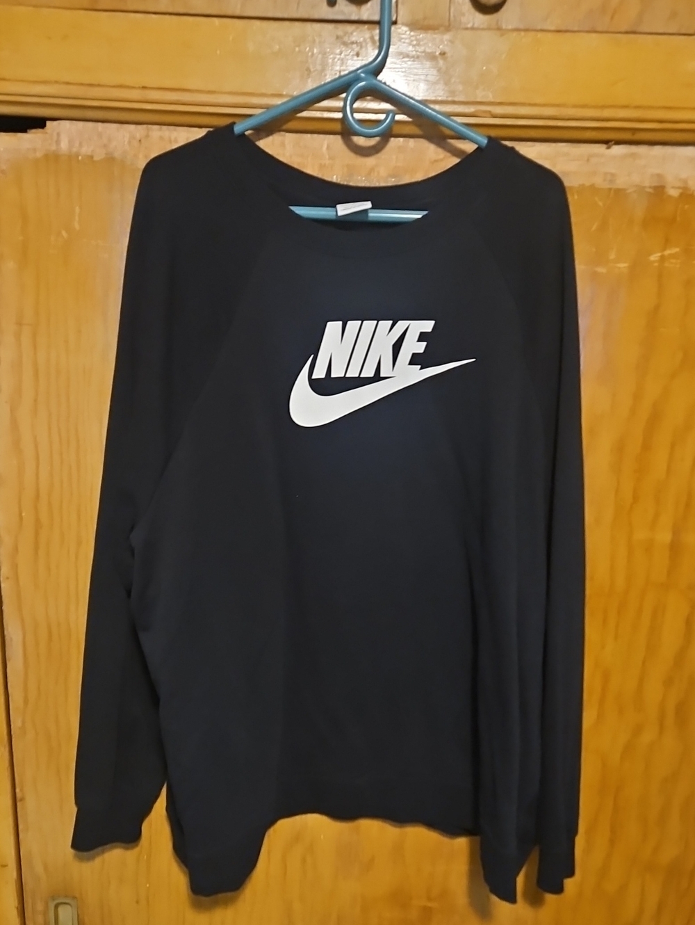 Nike Women's Black Crewneck Sweatshirt with White Logo